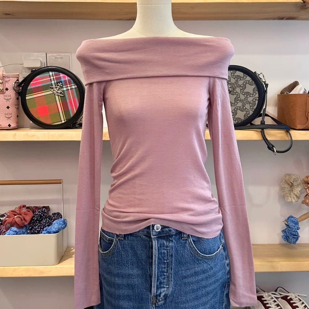 Aritzia Babaton Mauve Wool Blended Streamline Top - Picture 6 of 7